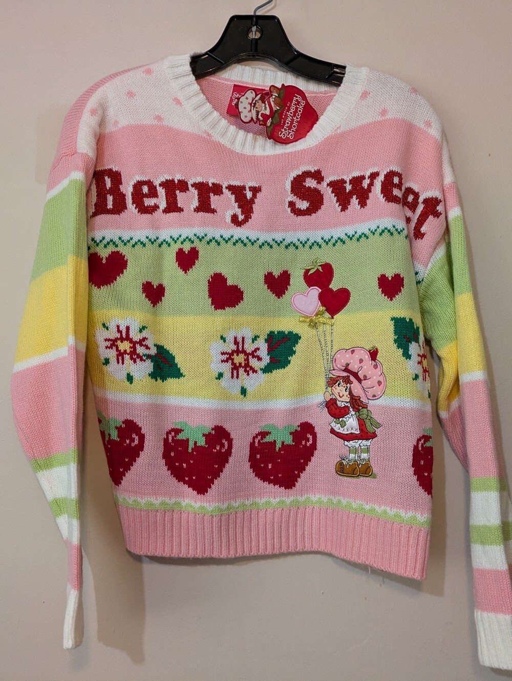 Strawberry Shortcake Berry Sweet Knit Sweater Size Small New with Tags!